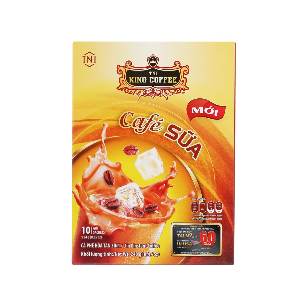 Cà phê sữa TNI King Coffee 240g