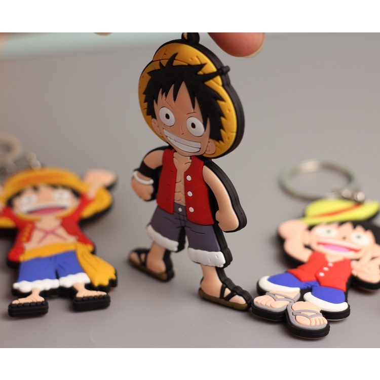 Set 2 Móc Khóa Hình Nhân Vật Luffy Zoro Chopper Hai Mặt Trong Phim Hoạt Hình One Piece