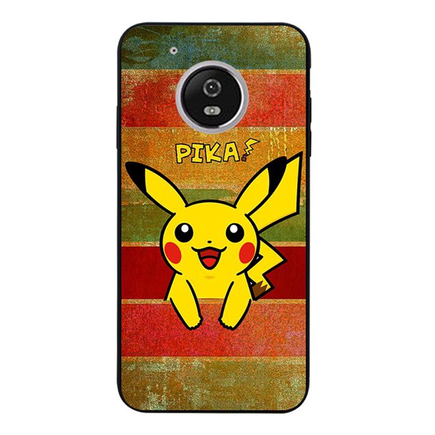 Ốp bằng Silicone hình Pikachu cho Motorola Moto C E4 G5 G5S X4 Plus