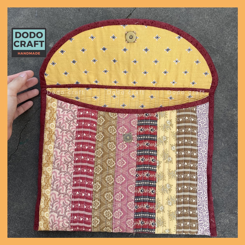 Vintage Túi đựng LAPTOP chống sốc - QUILT ghép vải thủ công