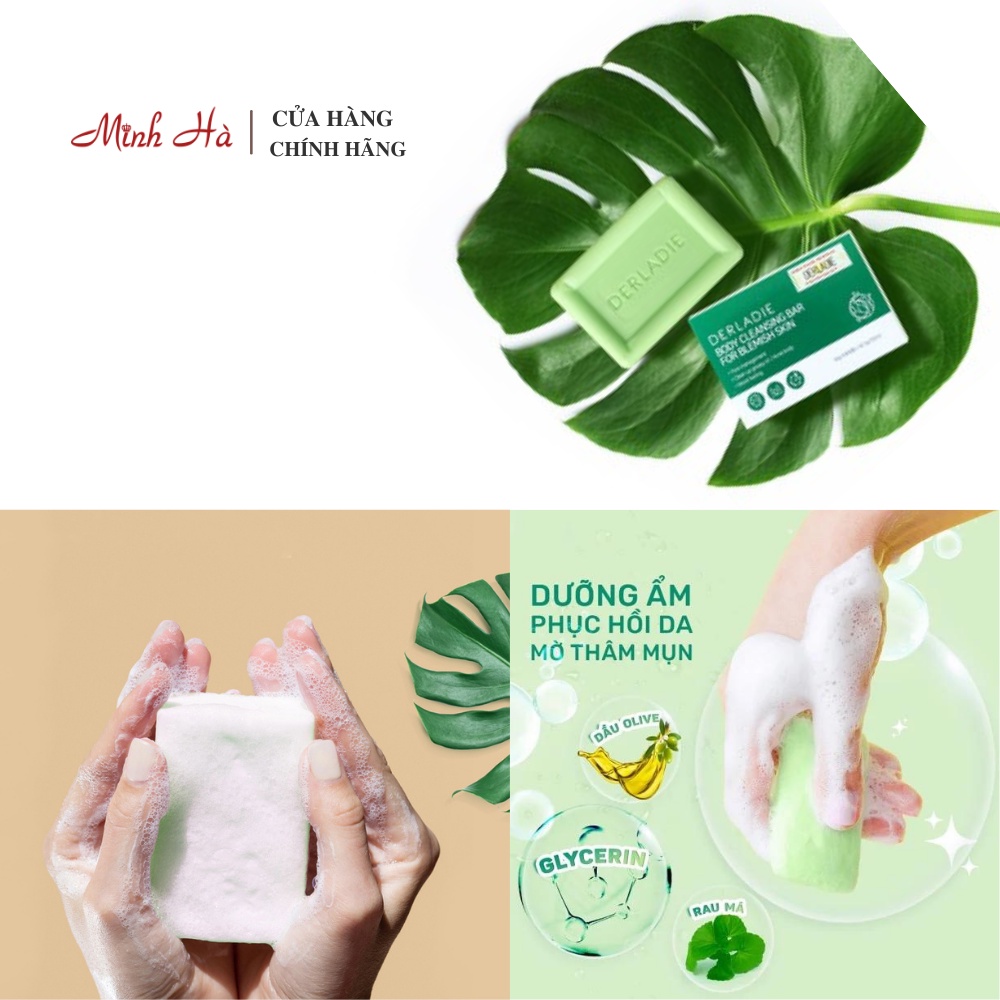 Xà phòng Derladie Body Cleansing Bar For Blemish Skin 50g giúp giảm mụn cơ thể