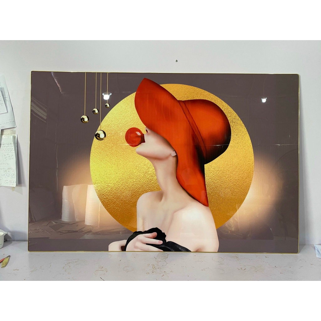 Trangg Tráng Gương Treo Spa - Thẩm Mỹ Viện, Tranh Cô Gái Nghệ Thuật Kích thước 60x80 cm