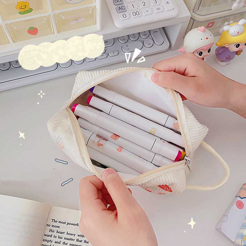 Túi Đựng Bút Chì Sức Chứa Lớn Họa Tiết Hoạt Hình Dễ Thương