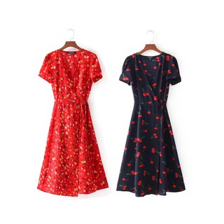 [Có sẵn] Váy hoa nhí fullsize đỏ, xanh đen, tím (next ảnh để xem ảnh thật và bảng size)