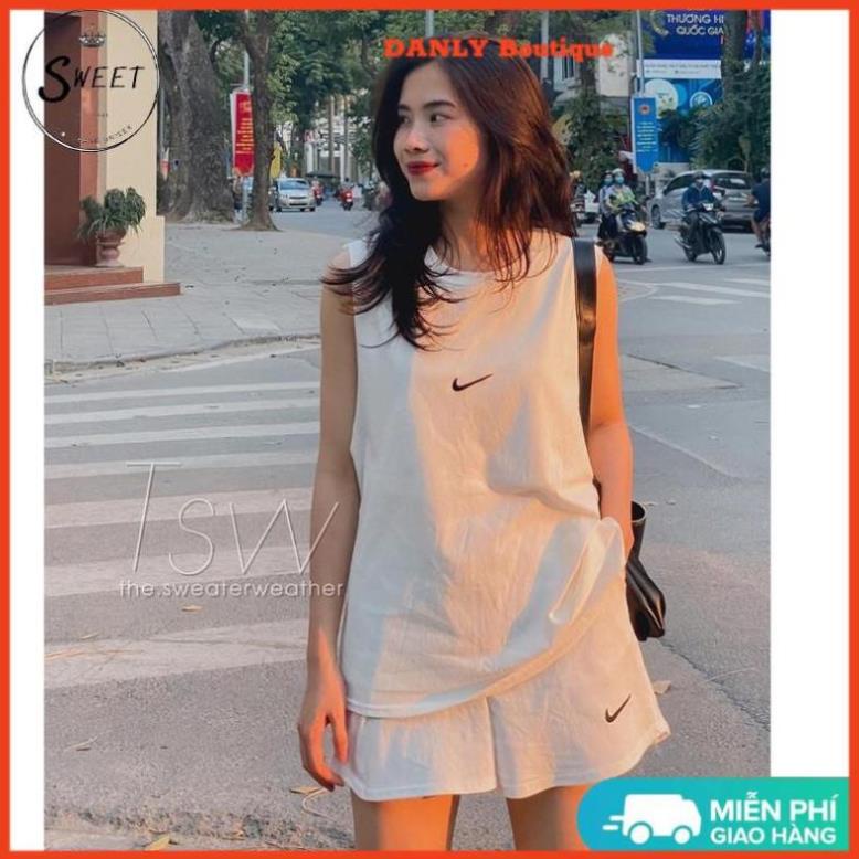 Bộ Quần áo ba lỗ nam nữ unisex, set đồ tập gym thể thao sát nách dáng rộng phong cách Hàn Quốc, chất vải mát *