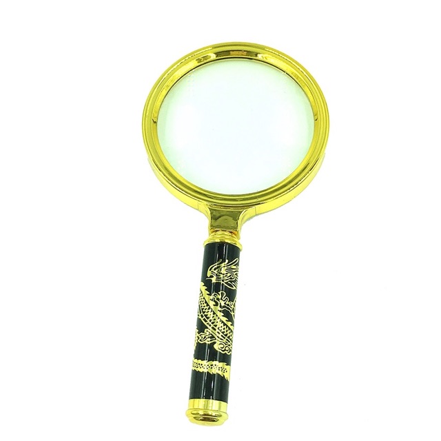 Kính lúp cầm tay Magnifier tay cầm rồng mạ vàng cuộn quanh.