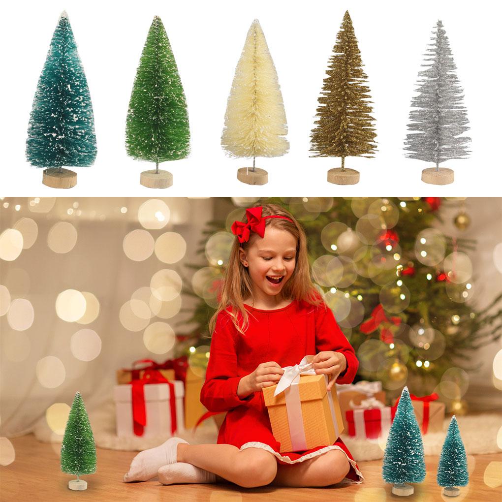 Bộ 8 Cây Thông Mini Bằng Gỗ Dùng Trang Trí Giáng Sinh DIY