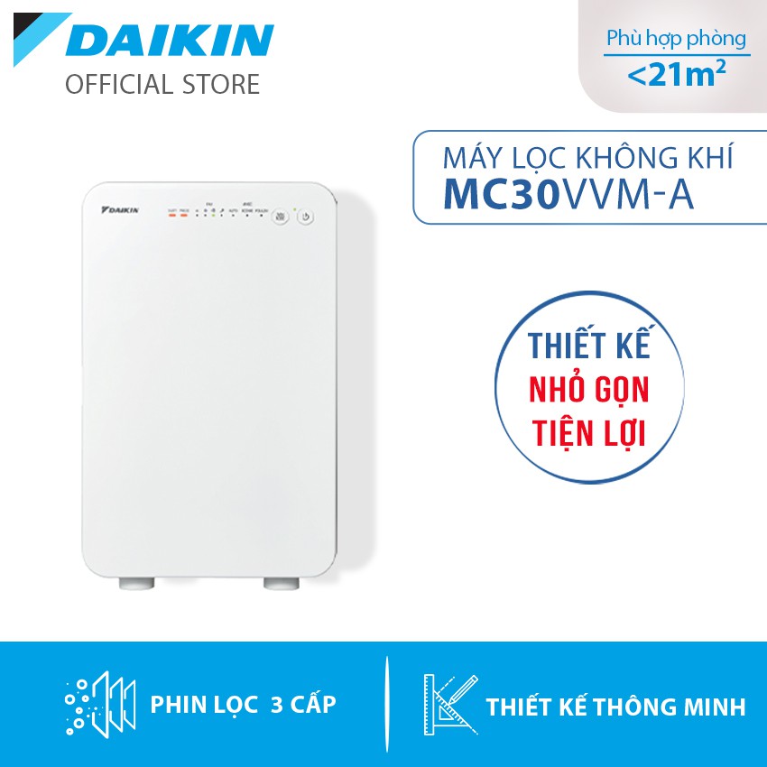 Máy Lọc không khí Daikin MC30VVM-A - Phù hợp phòng 21m2 - Hệ thống phin lọc 3 cấp