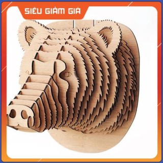 Đầu gấu [Giá gốc] trang trí bằng gỗ treo tường