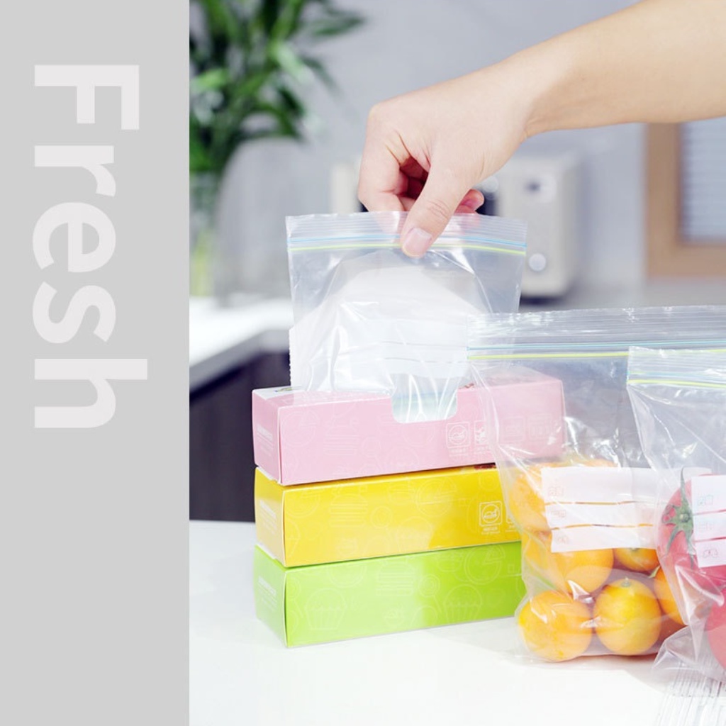 Túi bảo quản thực phẩm/ túi zip có khóa kép bảo quản thực phẩm tươi sống / rau củ quả nhiều size đa năng