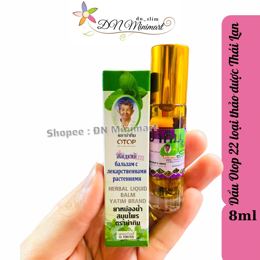 Dầu Thảo Dược 22 Vị OTOP Herbal Liquid Balm Yatim Brand Thái Lan