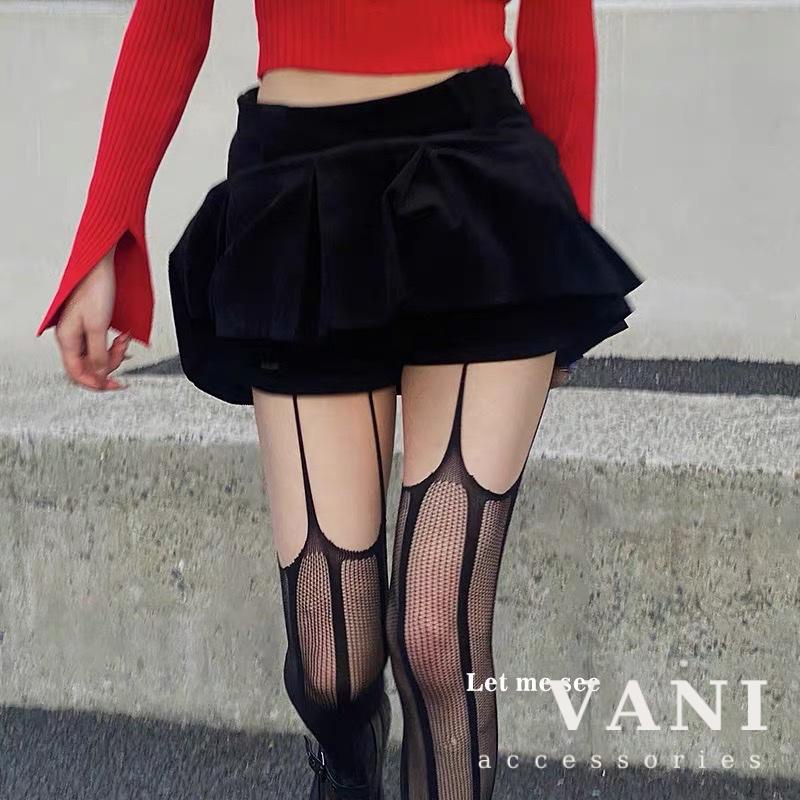 Tất Liền Dây Họa Tiết Sọc Dài Lớn Gợi Cảm - Vani Store [TAT00150]