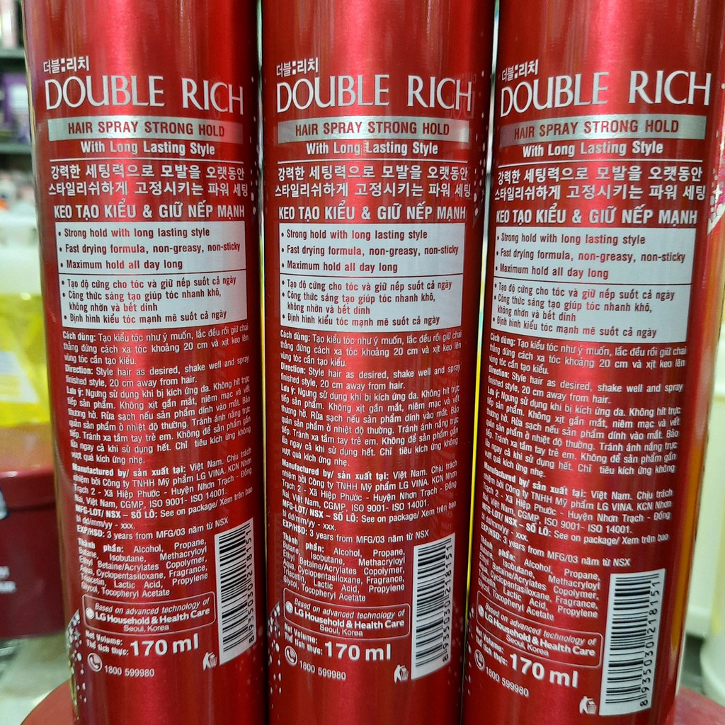 Keo giữ nếp tóc Double Rich Hair Spray 170ml