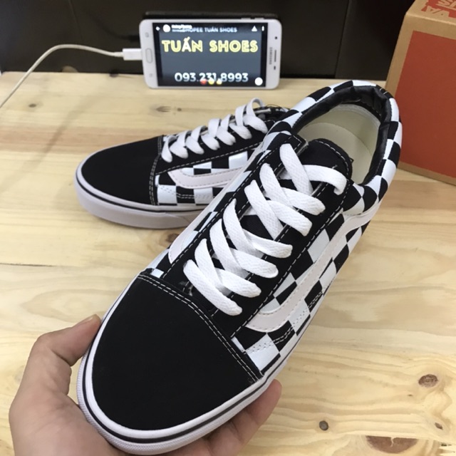 [TẶNG HỘP+LỌ TẨY] GIÀY Thể thao skull CARO đen trắng nam nữ | BigBuy360 - bigbuy360.vn