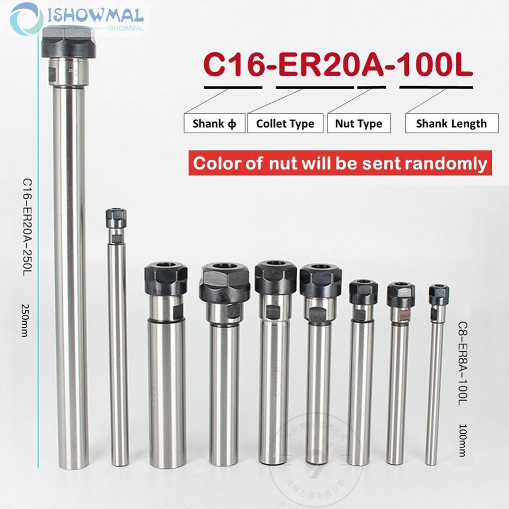 ⚡Hot Sale⚡C-8-10-12-16-20-25-mm ER-8-11-16-20-A Straight Shank Extension Mini Collet Chuck Brand New-ISHOW