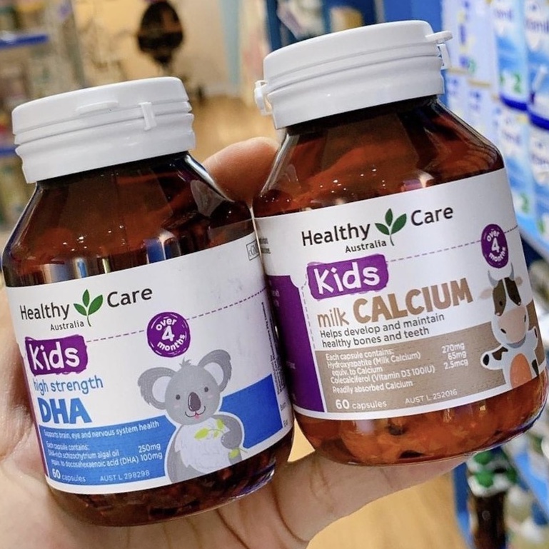 Dha và Canxi Healthy Care cho bé 60 viên Úc