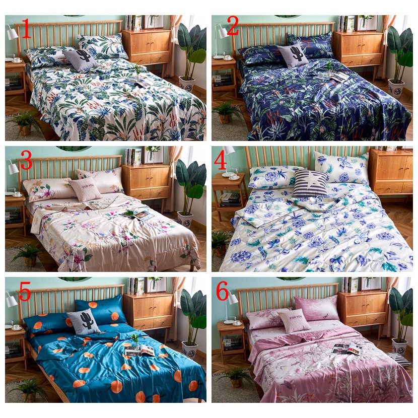 Alshone Summer Quilt Soft Blanket Printed Tencel Comforter High Quality Quilt Soft Blanket  Air Condition Summer Duvet