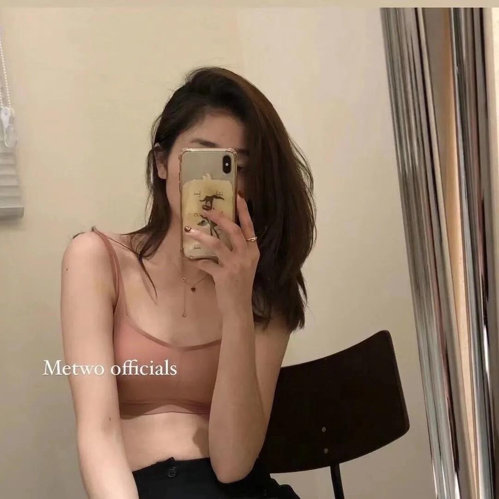 [Spot] Áo Ngực Cao Su Không Gọng Thoải Mái Khi Ngủ Phong Cách Pháp Cho Nữ