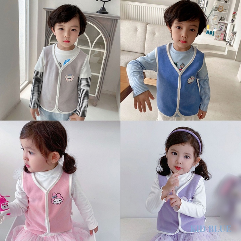 Áo Khoác Lông Cừu Không Tay Hai Mặt Giữ Nhiệt Phong Cách Mới Mùa Thu Cho Trẻ Em