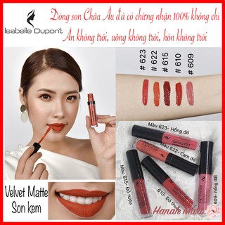 Son Châu âu chât_ son kem Isabelle Dupont Velvet Matte sang, đẹp, siêu giữ màu đủ màu, đã có chứng nhận không chì