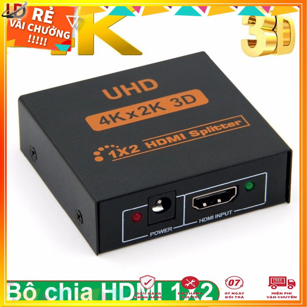 [Mã ELHACE giảm 4% đơn 300K] Bộ chia hdmi 1 ra 2 hỗ trợ 4K UHD giá rẻ