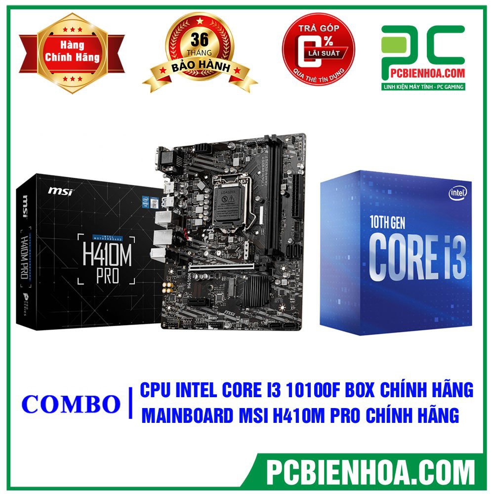 Combo máy tính CPU+ Main I3 10100F Main B460M MSI