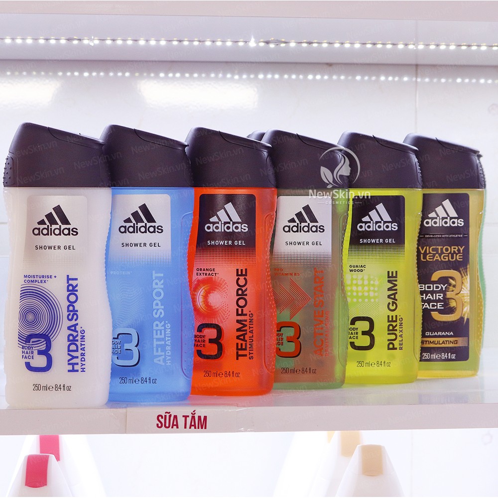 Sữa tắm gội và rửa mặt cho nam Adidas 250ml