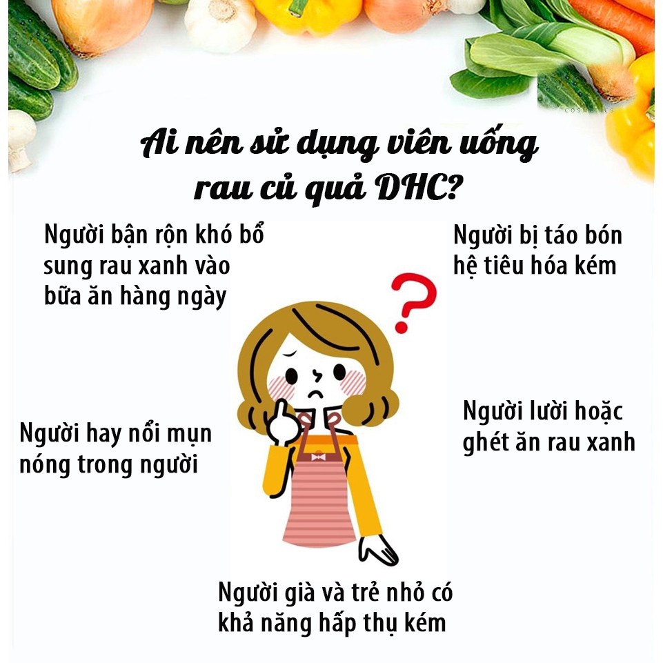 Viên uống rau củ DHC Nhật Bản bổ sung chất xơ, giảm nổi mụn và làm đẹp da thực phẩm chức năng 15 ngày