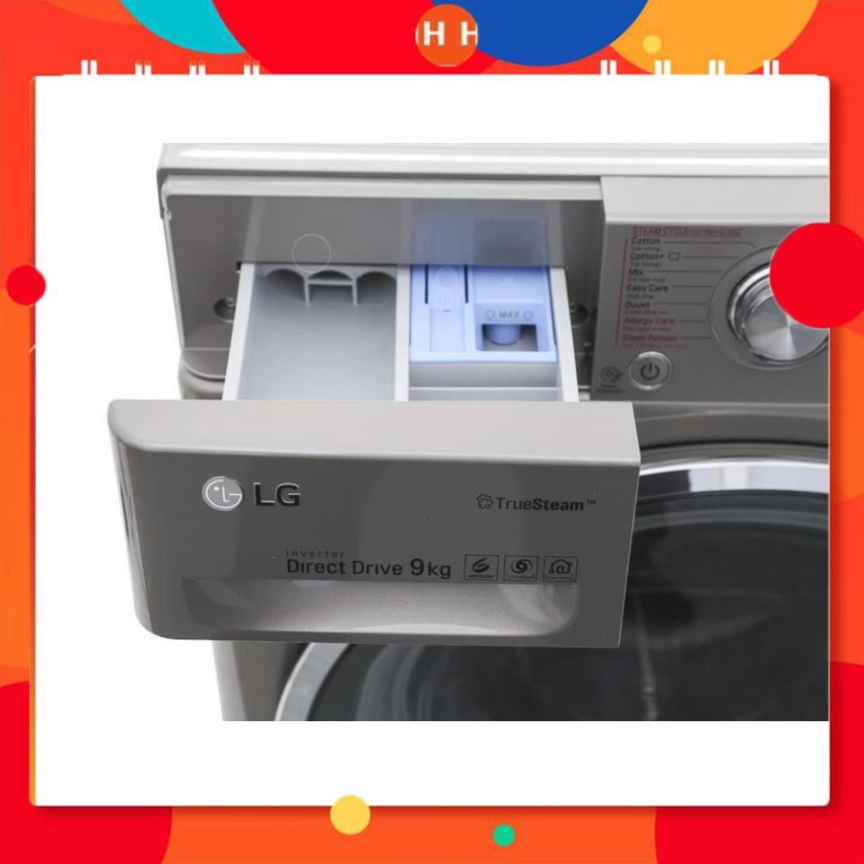 [ VẬN CHUYỂN MIỄN PHÍ KHU VỰC HÀ NỘI ] Máy giặt LG lồng ngang 9kg màu xám FC1409S2E, Hàng chính hãng - BH 24 tháng 24h