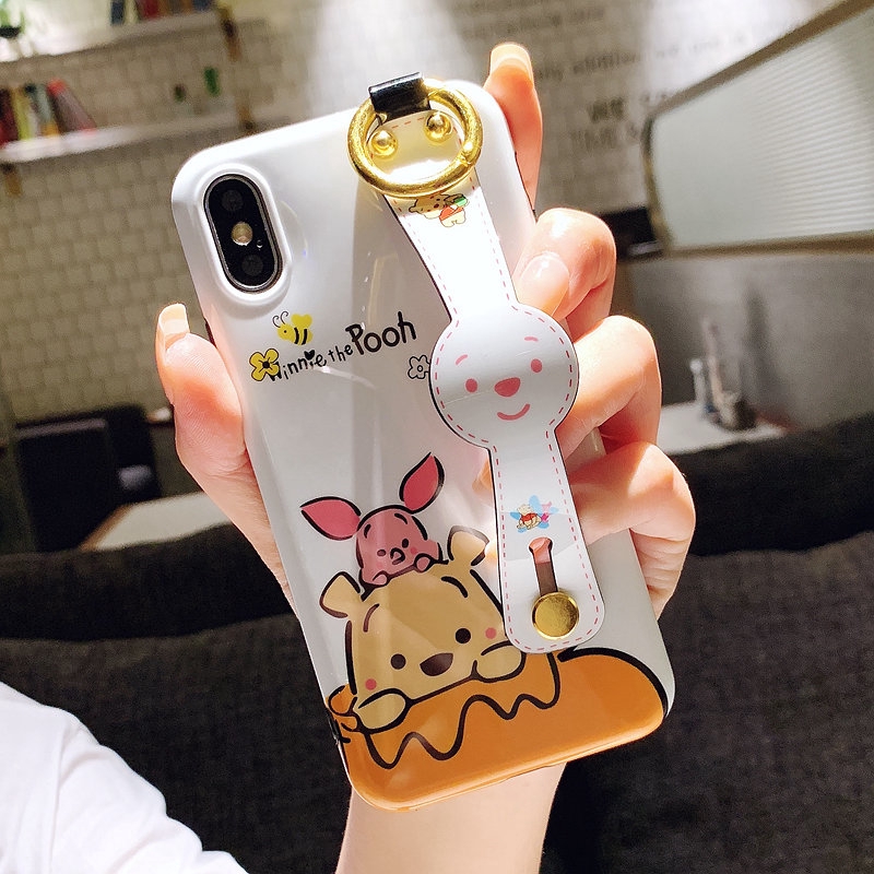 Ốp điện thoại họa tiết gấu Pooh với dây đeo xinh xắn cho iphone xs max xr 8plus 7 | BigBuy360 - bigbuy360.vn