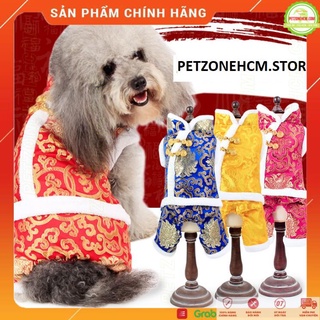 Áo tết cho chó mèo 🏷️ FREESHIP 🏷️ Thời trang chó mèo, áo vải gấm lót nhung,mẫu áo mùa đông chó chó mèo