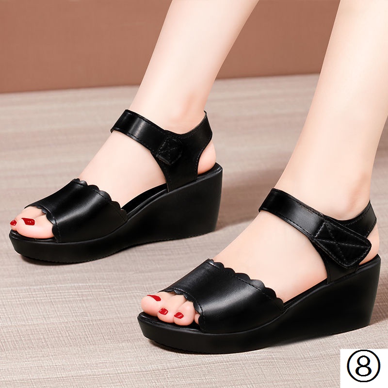 Giày Sandal Đế Xuồng Mềm Quai Dán Thời Trang Mùa Hè 2022 Cho Nữ