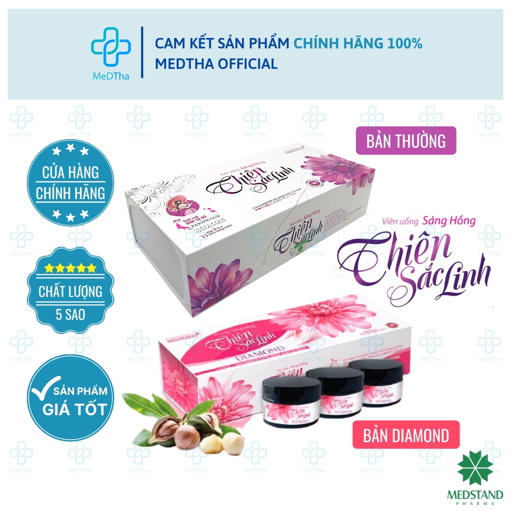 Thiên Sắc Linh - Làm Đẹp Da, Trắng Da, Chống Lão Hóa, Cân Bằng Nội Tiết Tố, Giảm Khô Hạn (3 lọ x 15 viên) [Chính Hãng]