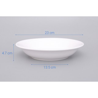 [23cm] Đĩa Sâu Lòng Miệng Loe Sứ Cao Cấp Minh Châu DL09