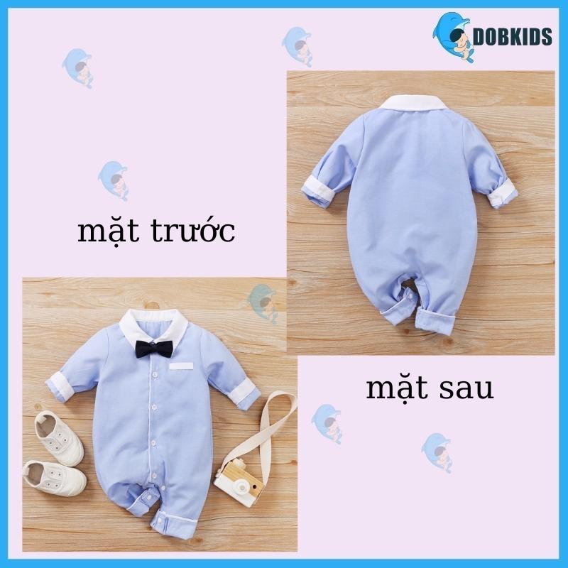 Bộ body liền thân tay dài, bodysuit công tử tay dài DOBKIDS  cho bé trai mặc diện tết, chụp ảnh, đi chơi cực xinh