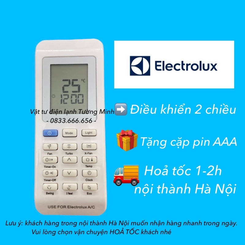 Điều khiển điều hoà ELECTROLUX - remote điều khiển máy lạnh điều hoà ELECTROLUX