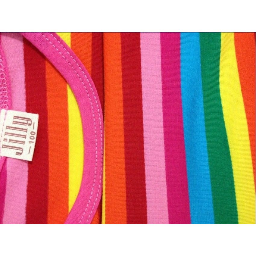 ღ♛ღNew Item Kids Baby Girls Rainbow Striped Cotton Long Sleeve Dress 2-7Y