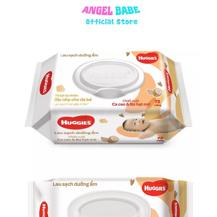 Khăn Ướt Huggies Cacao và Bơ Hạt Mỡ (72 Miếng/ Gói)