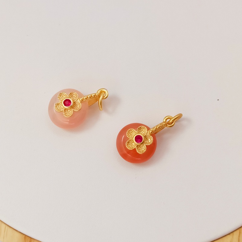 Bộ Hạt Đá Mã Não Tự Nhiên Màu Kẹo diy Kiểu Cổ Điển Dùng Làm Trang Sức