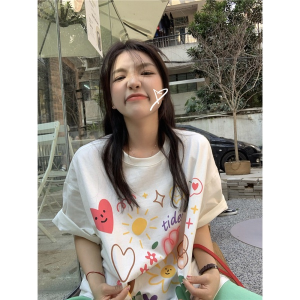 Áo Thun Tay Ngắn Dáng Rộng Hợp Thời Trang Cho Nữ