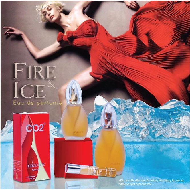 Nước hoa Nữ CO2 Fire & Ice Cologne Spray, hương hoa cỏ Phương Đông, lưu hương từ 4 - 6 giờ