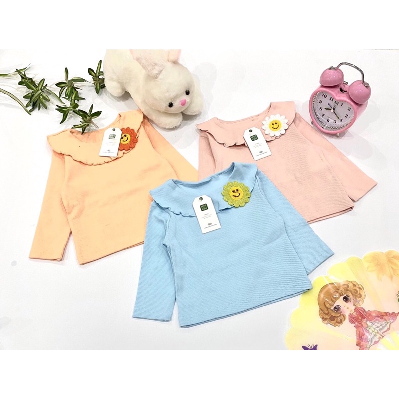 Áo thu đông cổ bèo cho bé gái