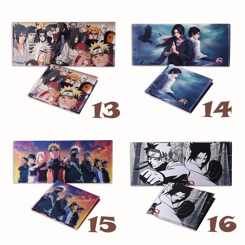 Ví Vải canvas Ngắn In Hoạt Hình one piece / naruto / tokyo ghoul Dễ Thương Cho Học Sinh