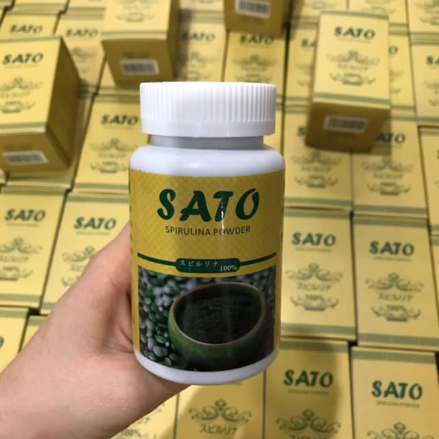 Bột Tảo Xoắn Đắp Mặt Sato Dạng Bột, Cấy Nano Trắng Sáng Da