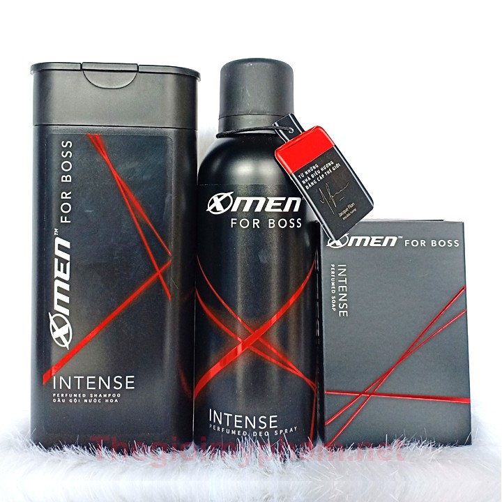 Combo Xmen For Boss Intense: Gội 180g - Xà Bông 75g - Xịt 150ml