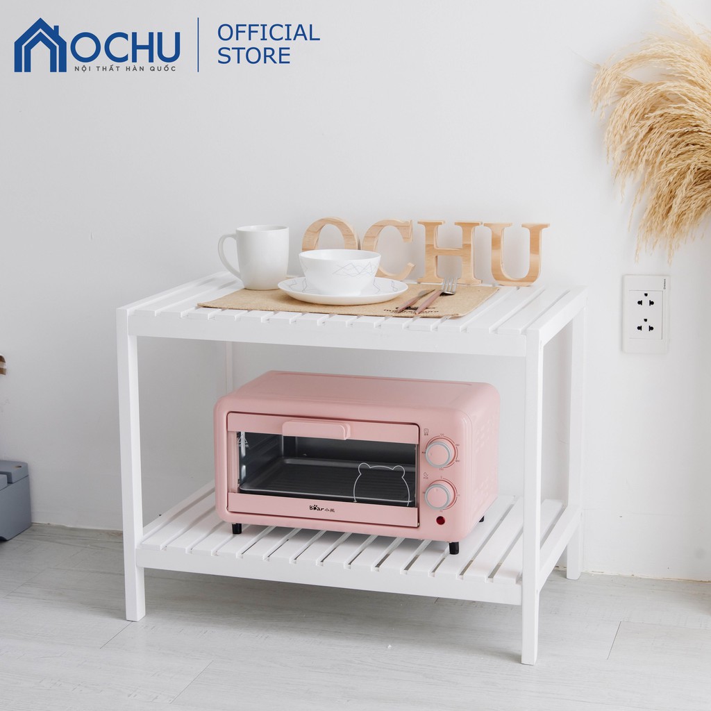 Kệ Lò Vi Sóng Khung Gỗ 2 Tầng OCHU - Oven Shelf 2F - White