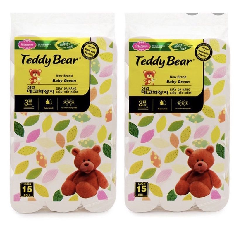 Giấy vệ sinh Teddy's bear 15 cuộn không lõi