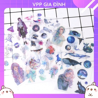 Bộ 6 Tấm Nhãn Dán Sticker Trang Trí Giấy Thế Giới Huyền Ảo