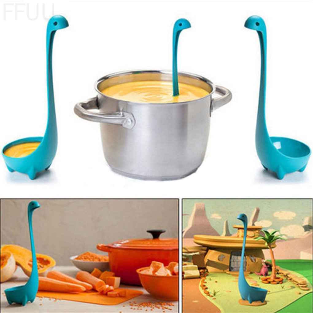 Muỗng múc canh tay cầm dài có giá đỡ bằng nhựa FF86