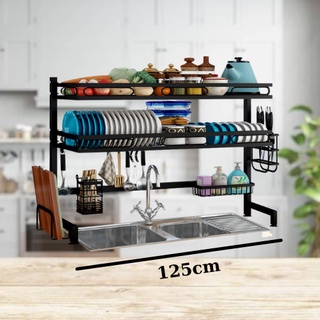 Kệ Chén Bát Thông Minh - Trạn Bát Đĩa Dài 125cm VIE FURNITURE Sơn Đen Tĩnh Điện Cao Cấp Cực Tiện Ích